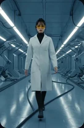 Futuristic corridor fashion walk ad template