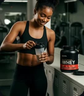Fitness creator with protein supplement ad template