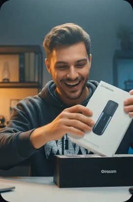 Unboxing creator reaction UGC ad template