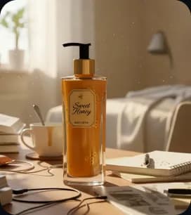 Skincare serum product desk flat-lay ad template